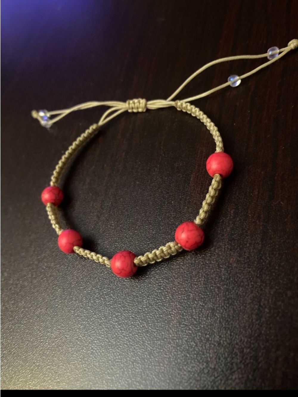 Red Bead Macrame Bracelet - Women Jewelry